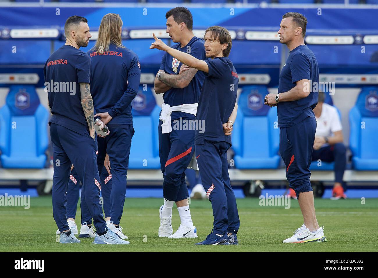 Luka Modric of Real Madrid with his teammates during the UEFA Nations ...