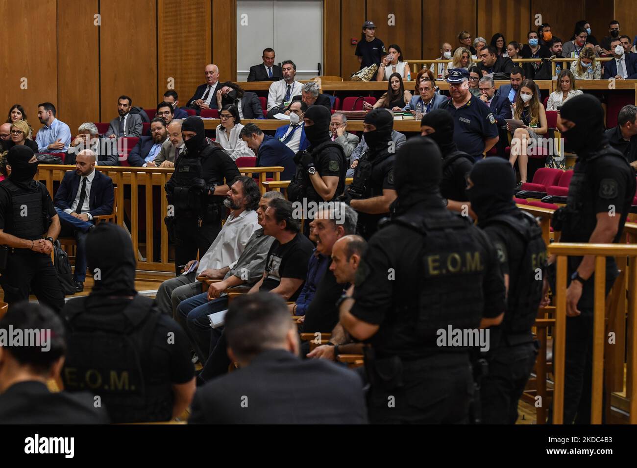 Appeal Trial Of Convicted Neo-Nazis starts 18 months after original criminal convictions in Athens on June 15, 2022. (Photo by Dimitris Lampropoulos/NurPhoto) Stock Photo
