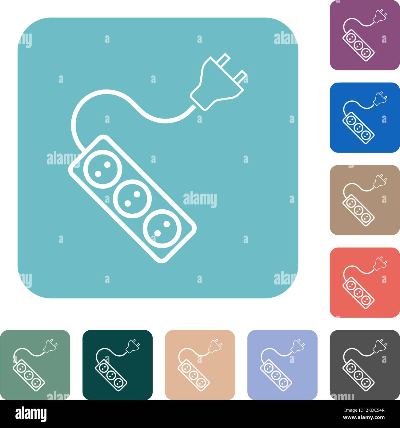 Portable electrical outlet with three sockets and extension cord and