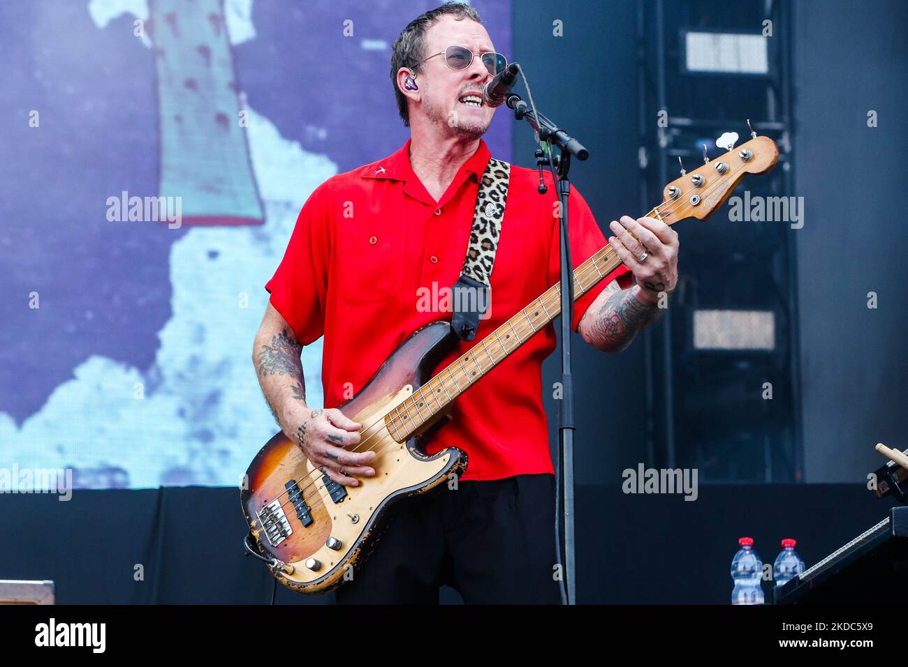 Scott Shriner of Weezer in concert at IDAYS Festival in Milano, Italy, on June 15 2022. (Photo by Mairo Cinquetti/NurPhoto) Stock Photo