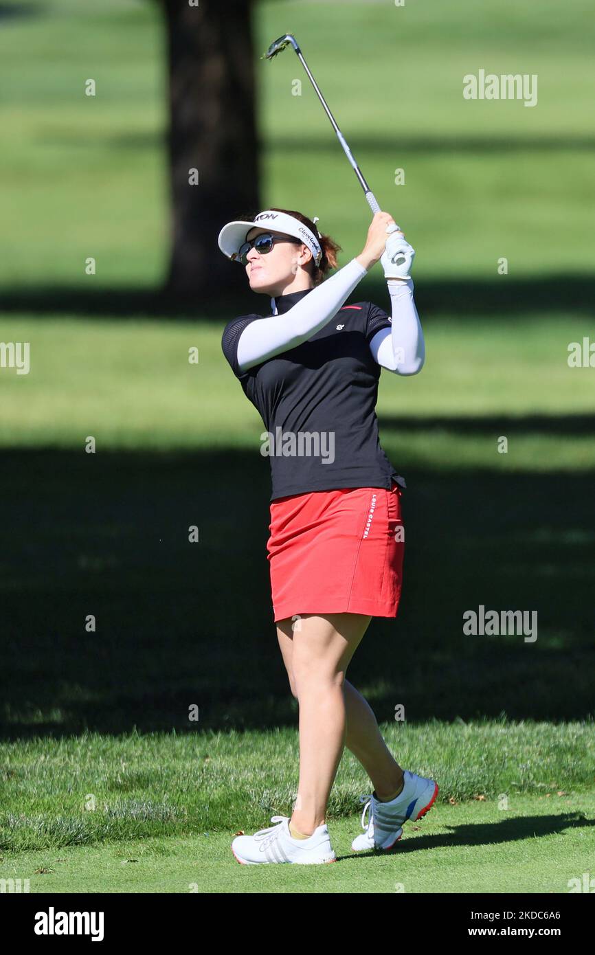 Hannah Green of Perth, Australia hits from the 17th green during the