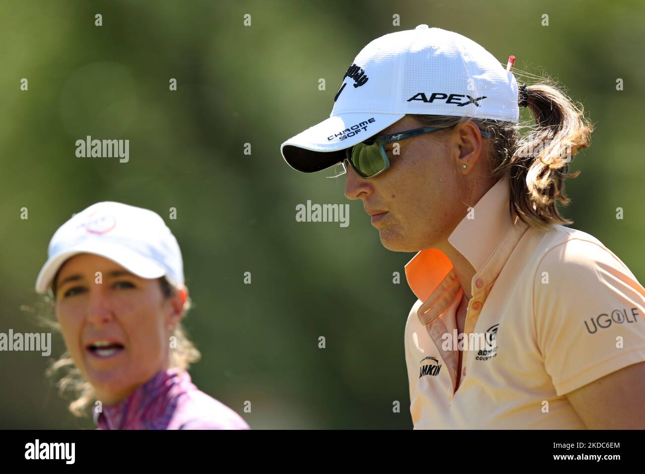 Perrine Delacour of France walks off the 8th hole during the first round of the Meijer LPGA Classic for Simply Give golf tournament at Blythefield Country Club in Belmont, MI, USA Thursday, June 16, 2022. (Photo by Jorge Lemus/NurPhoto) Stock Photo