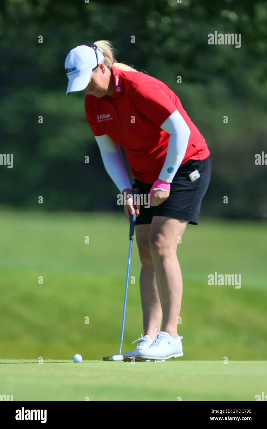 Brittany Lincicome of Seminole, Florida putts on the 2nd green during