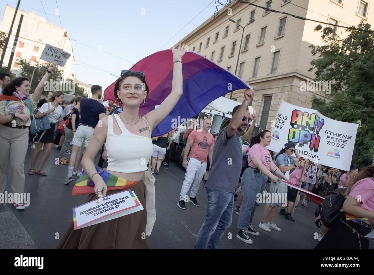 Thousands of people march in the streets of city center during the ...