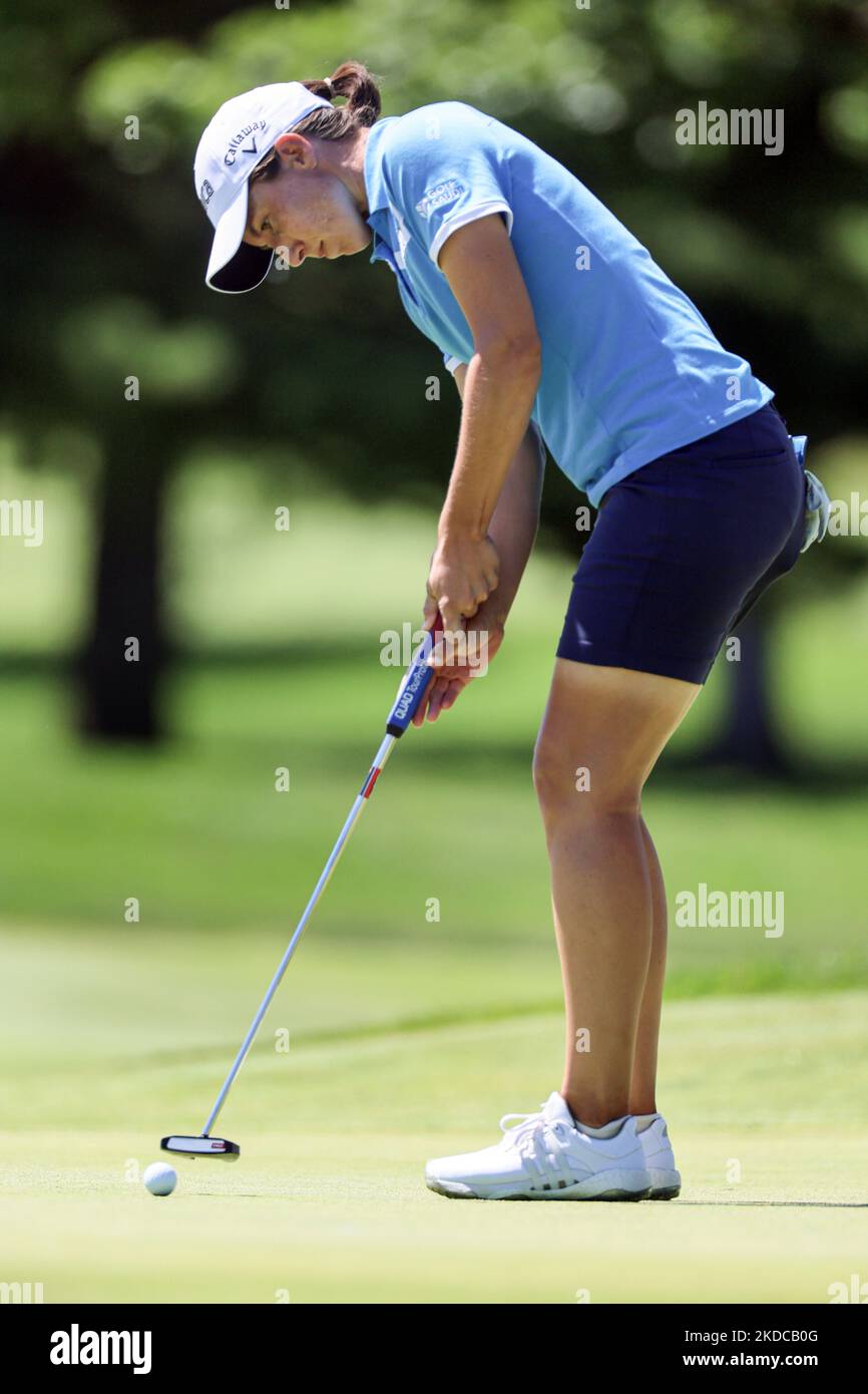 Carlota Cidanda of Pamplona, Spain putts on the 8th green during the