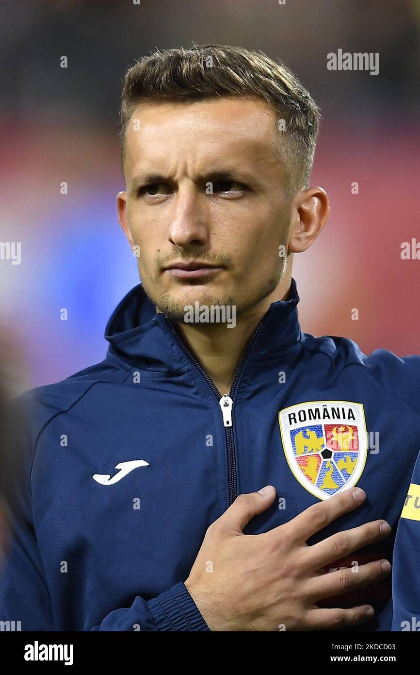 Marius Stefanescu in action during the UEFA Nations League -League B Group 3 match between Romania and Montenegro at Rapid Giulesti Stadium on June 14, 2022 in Bucharest, Romania. (Photo by Alex Nicodim/NurPhoto) Stock Photo
