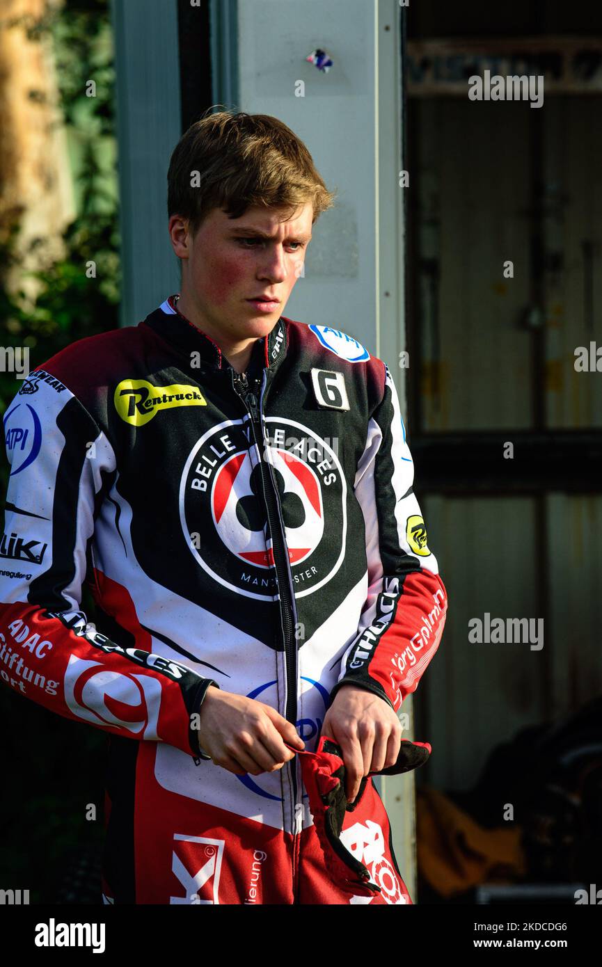 Norick Blödorn of Belle Vue ATPI Aces during the SGB Premiership match