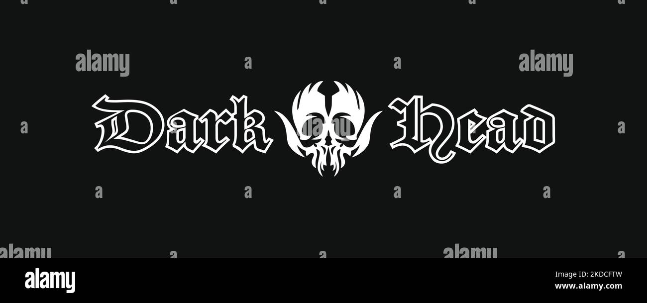 Skull vector Hoodie, sweatshirt, T shirt design. Biker skulls Gothic style. Dark Head custom lettering font in High resolution clean lines download it Stock Vector