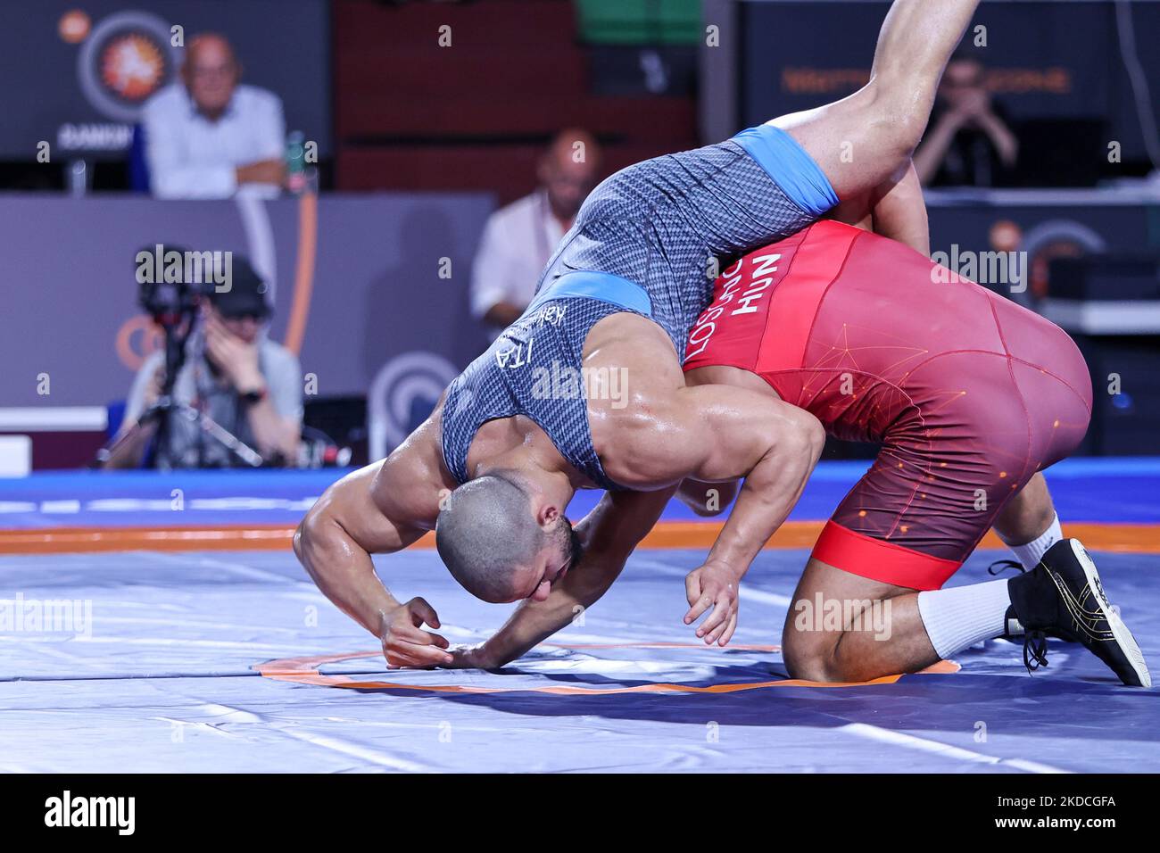 David Losonczi (HUN) vs Nikoloz Kakhelashvili (ITA) GR 97kg during the ...