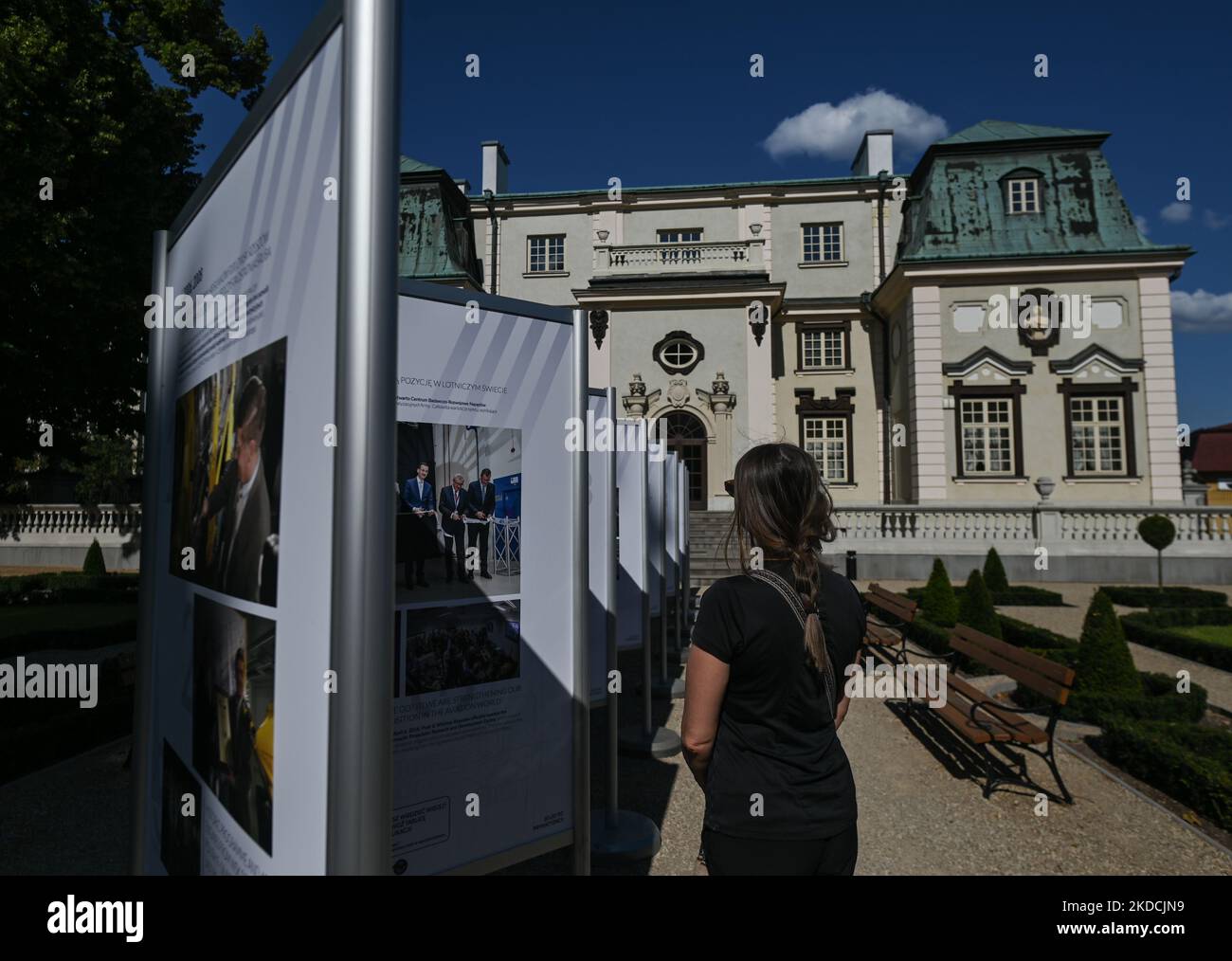 Outdoor photo exhibition in the garden of the Lubomirski Palace in Rzeszow. On Friday, June 24, 2022, in Rzeszow, Podkarpackie Voivodeship, Poland. (Photo by Artur Widak/NurPhoto) Stock Photo