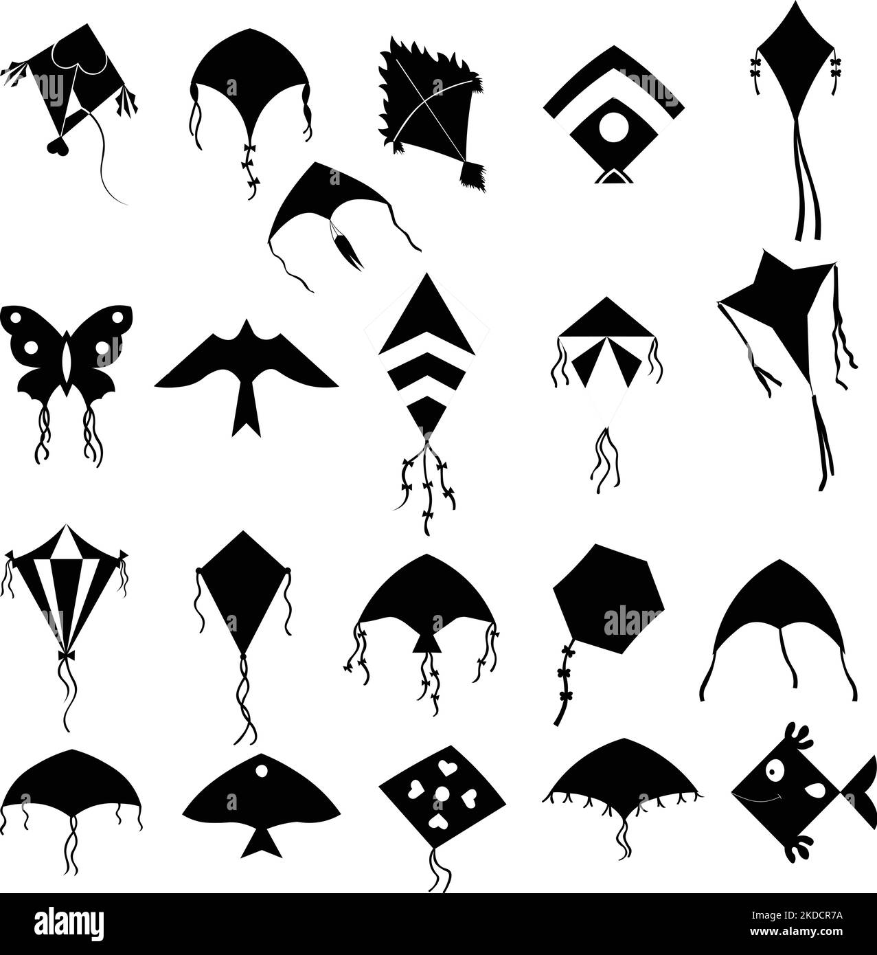 A set of flying kites in different shapes Stock Vector Image & Art Alamy