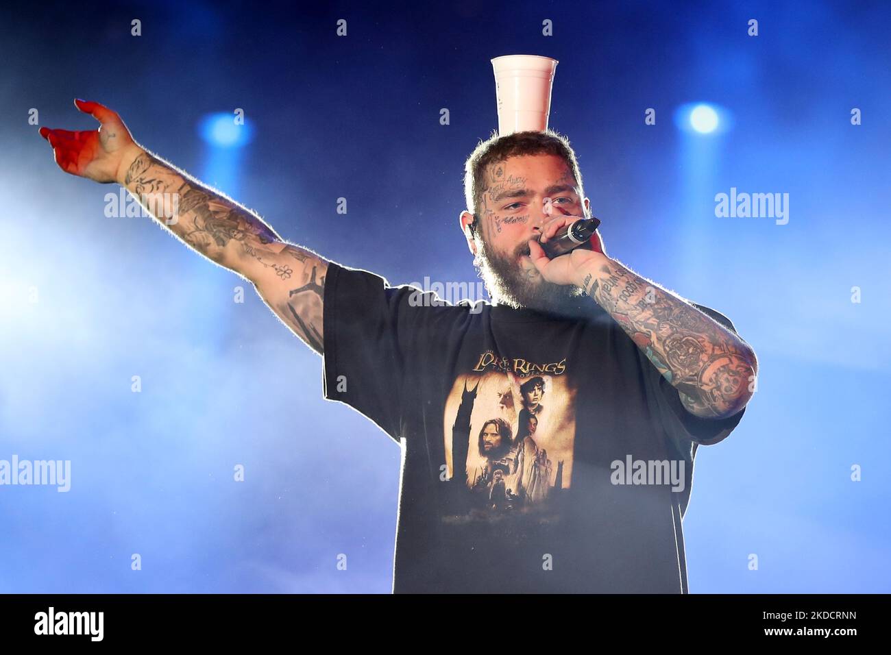 US rapper Post Malone performs on the fourth day of the the Rock in Rio ...