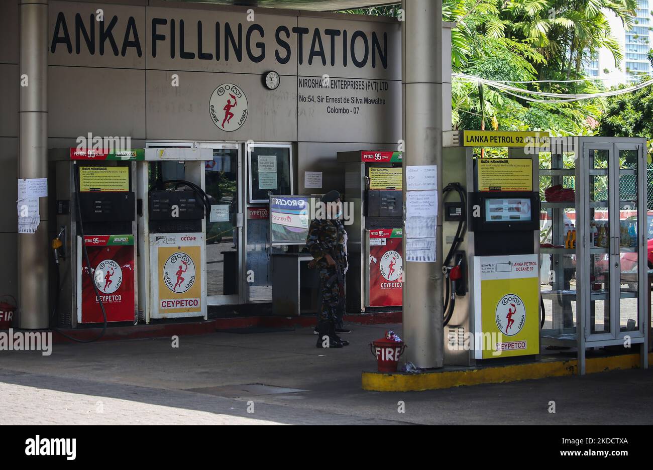 A deserted fuel station in Colombo, Sri Lanka, June 27, 2022. Sri