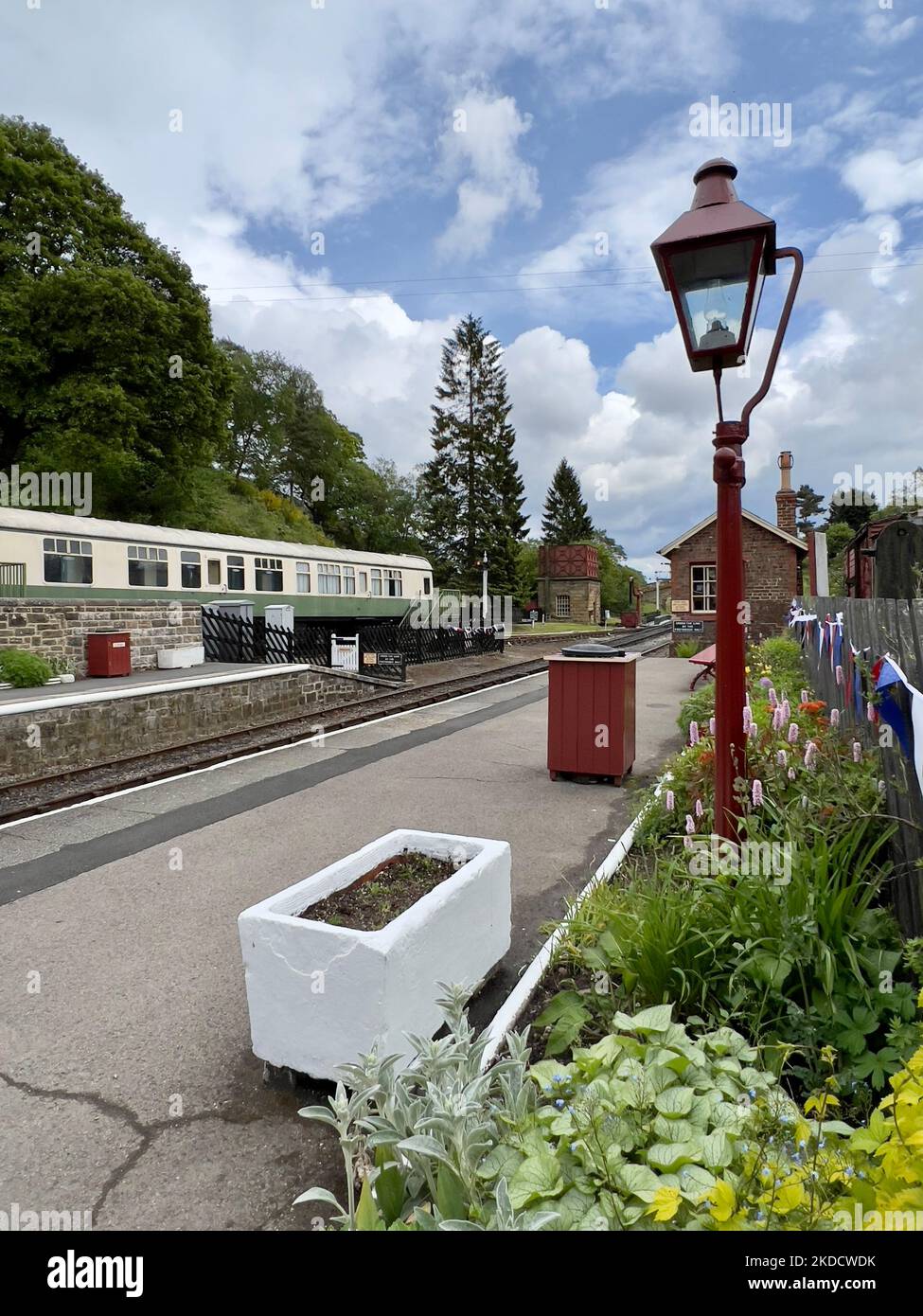 Flower Beds at Goathland Train Station Stock Photo Alamy