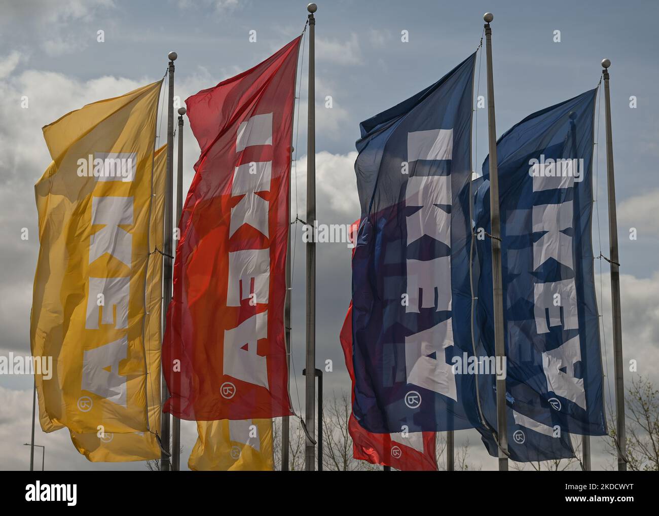 IKEA flags outside an IKEA store in South Edmonton Common. Friday, May 20, 2022, in Edmonton