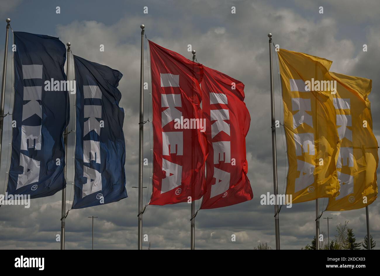 IKEA flags outside an IKEA store in South Edmonton Common. Friday, May 20, 2022, in Edmonton