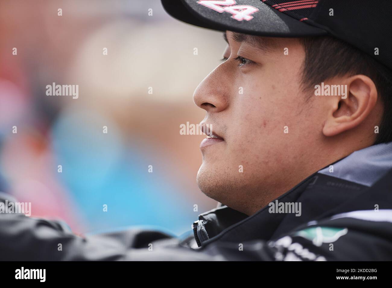 Zhou Guanyu of China and Alfa Romeo during practice ahead of the F1