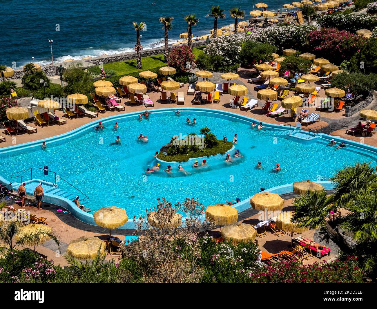 A view of Giardini Poseidon Terme, the largest thermal park of the island  of Ischia, on June 29, 2022. (Photo by Manuel Romano/NurPhoto Stock Photo -  Alamy