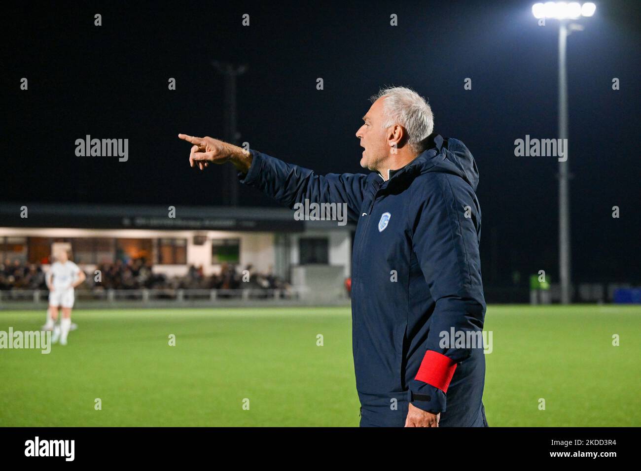 pictured during a female soccer game between Oud Heverlee Leuven and