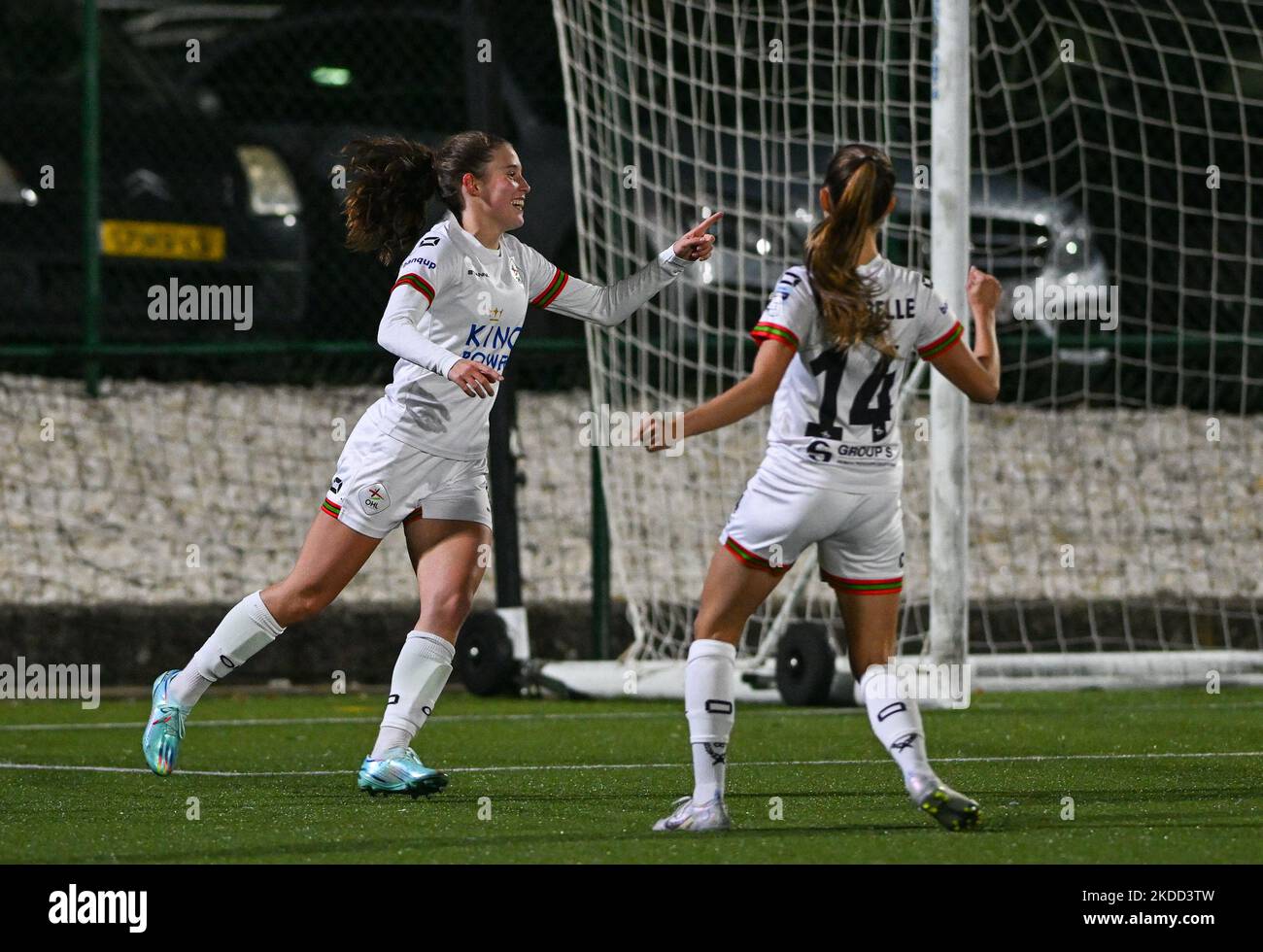 Marie Detruyer (8) of OHL pictured celebrating after scoring a goal