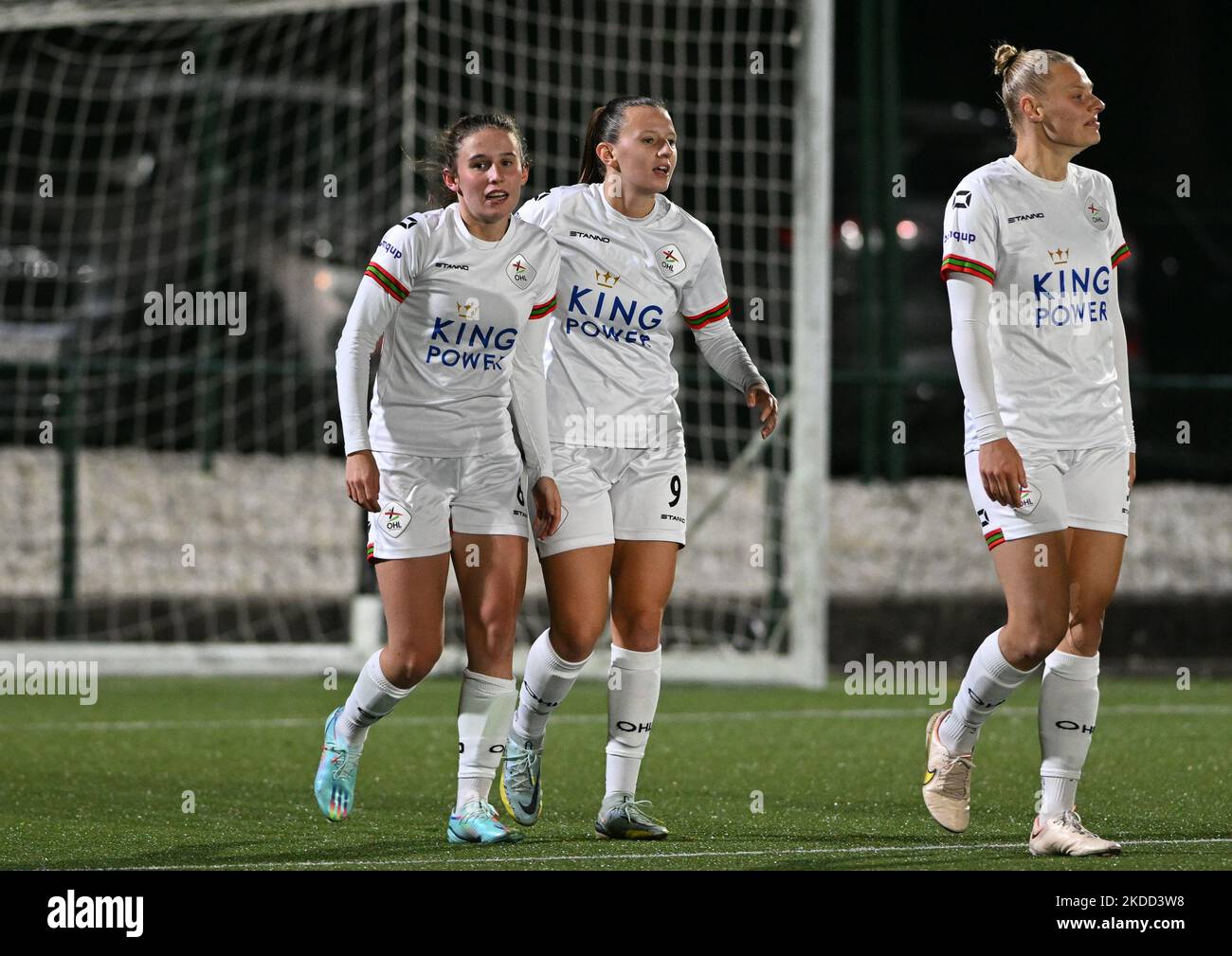 Marie Detruyer (8) of OHL pictured celebrating with teammates after
