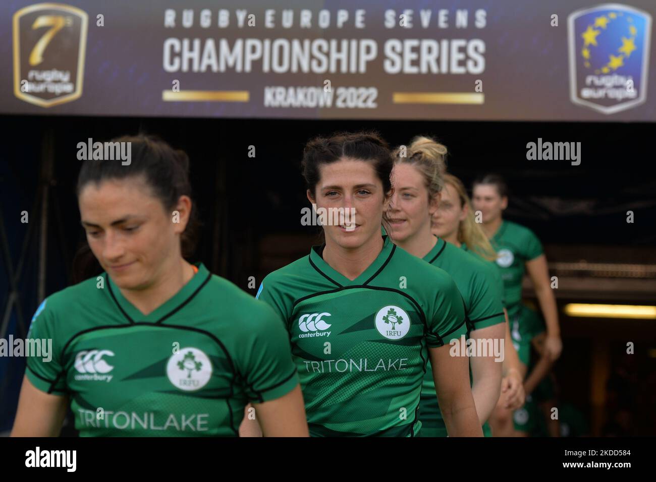 Members of Ireland's national rugby sevens team arrive for the Award
