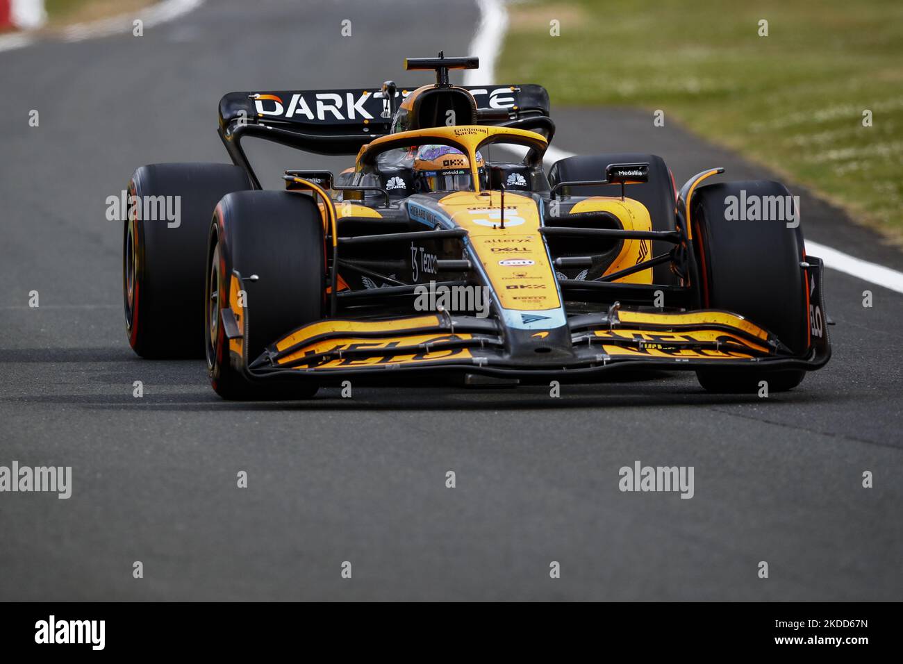 03 Daniel Ricciardo, McLaren F1 Team, MCL36M, action during the Formula 1 Grand Prix of Great Britain at Silverstone circuit from 31st of June to 3rd of July, 2022 in Northampton, England. (Photo by Gongora/NurPhoto) Stock Photo