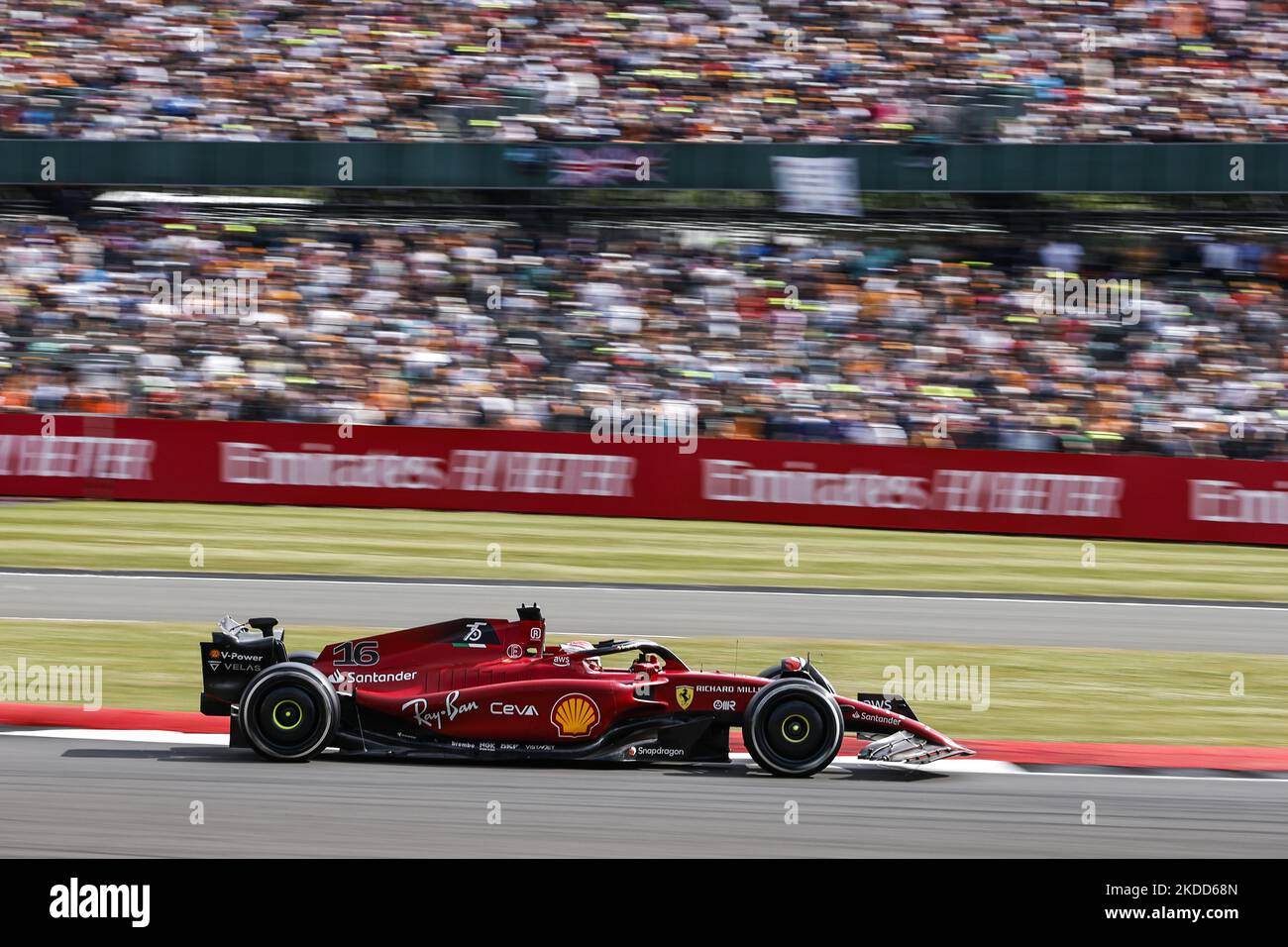 16 Charles Leclerc, Scuderia Ferrari, F1-75, action during the Formula 1 Grand Prix of Great Britain at Silverstone circuit from 31st of June to 3rd of July, 2022 in Northampton, England. (Photo by Gongora/NurPhoto) Stock Photo