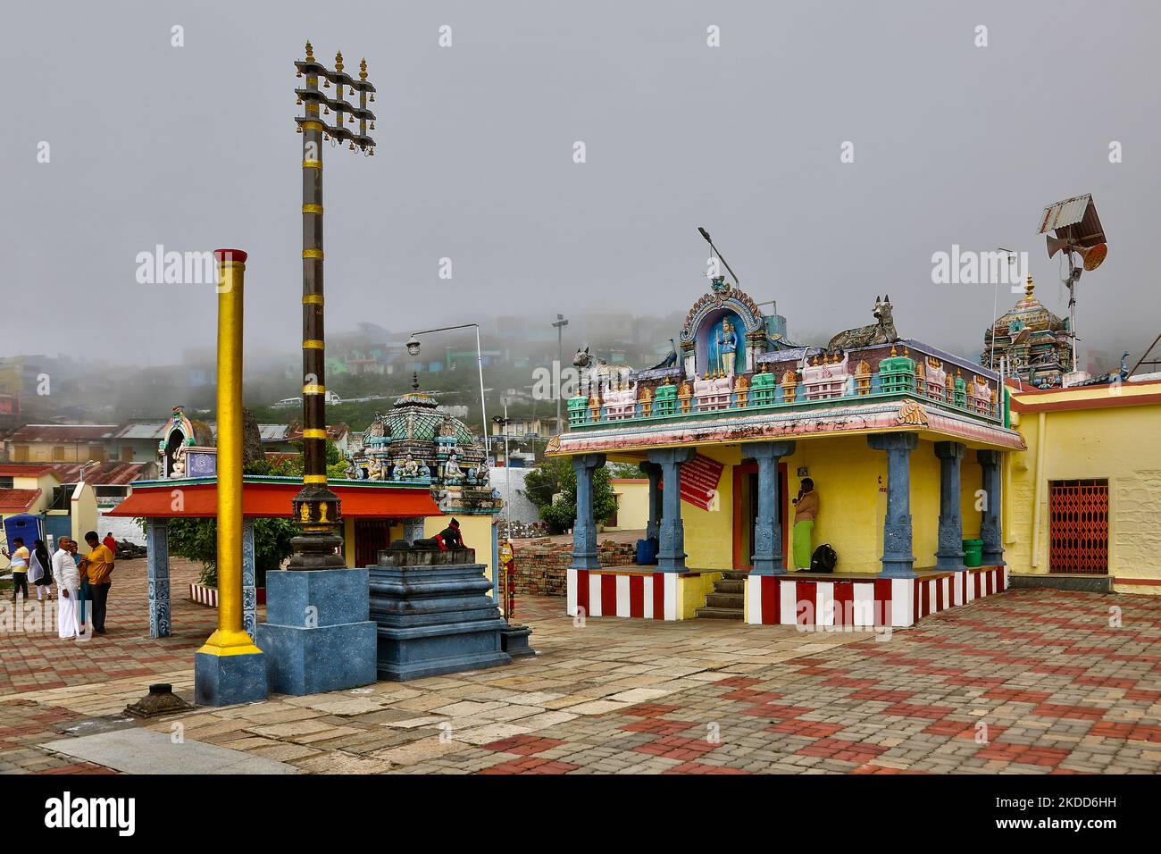 Kuzhanthai Velappar Temple (Arulmigu Kuzhanthai Velappar Thirukkovil) located in the Poombarai Village in Kodaikanal, Tamil Nadu, India, on May 17, 2022. This historic temple is over 3000 years old was consecrated by his holiness Bhogar. (Photo by Creative Touch Imaging Ltd./NurPhoto) Stock Photo