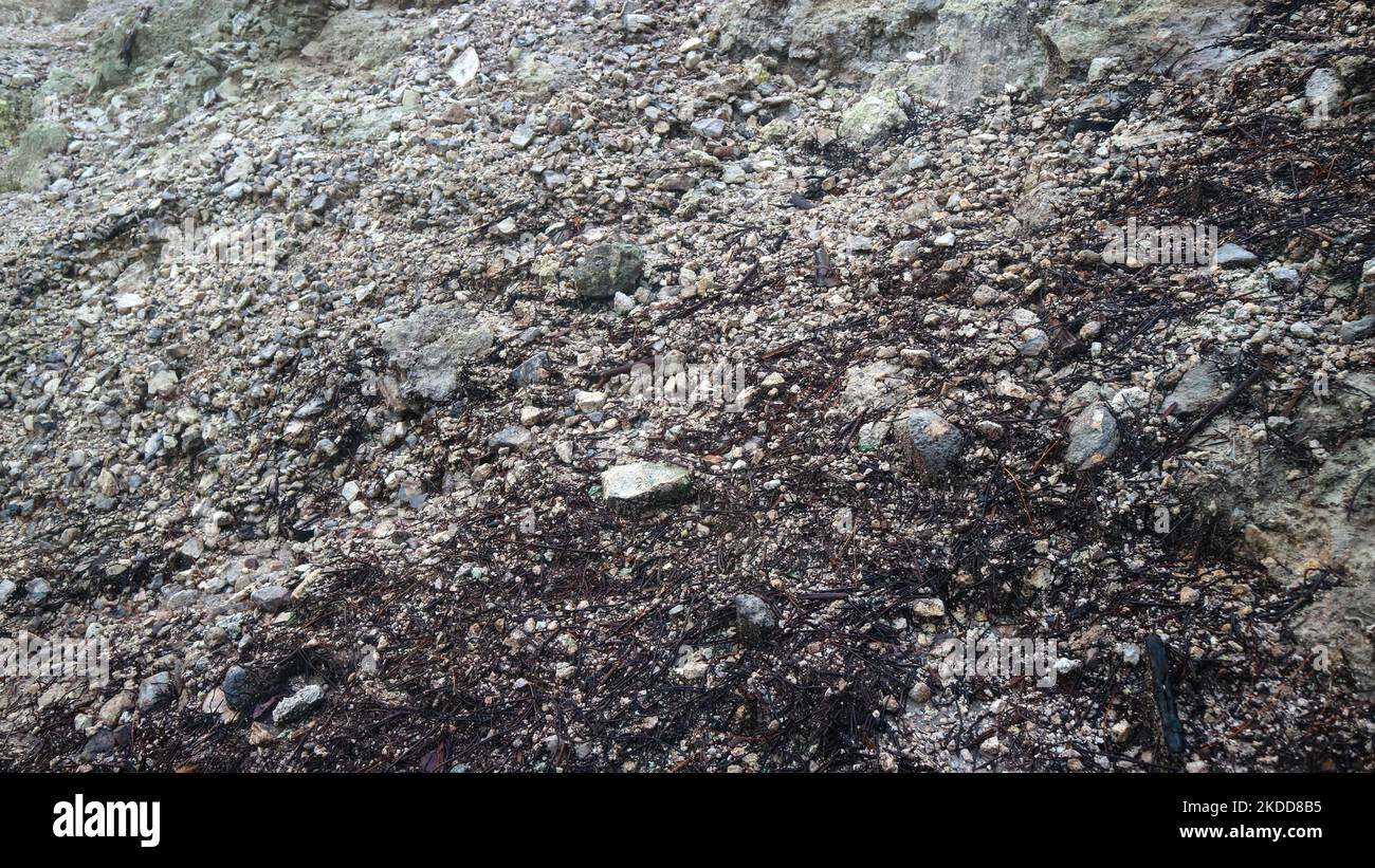sulfur rocks in volcanic tourist spots Stock Photo - Alamy