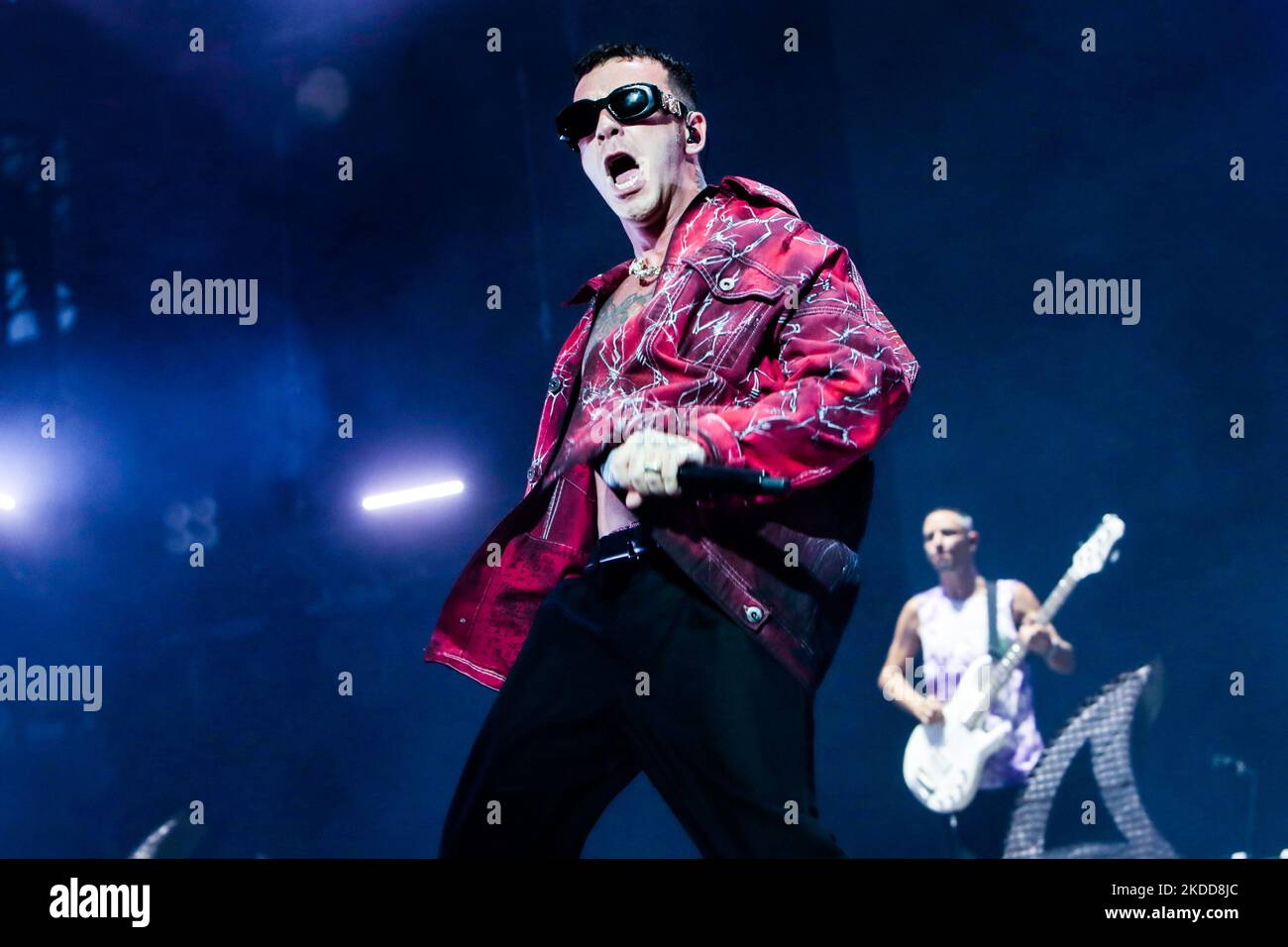 Italian rapper Salmo performs live at Giuseppe Meazza Stadium in San ...