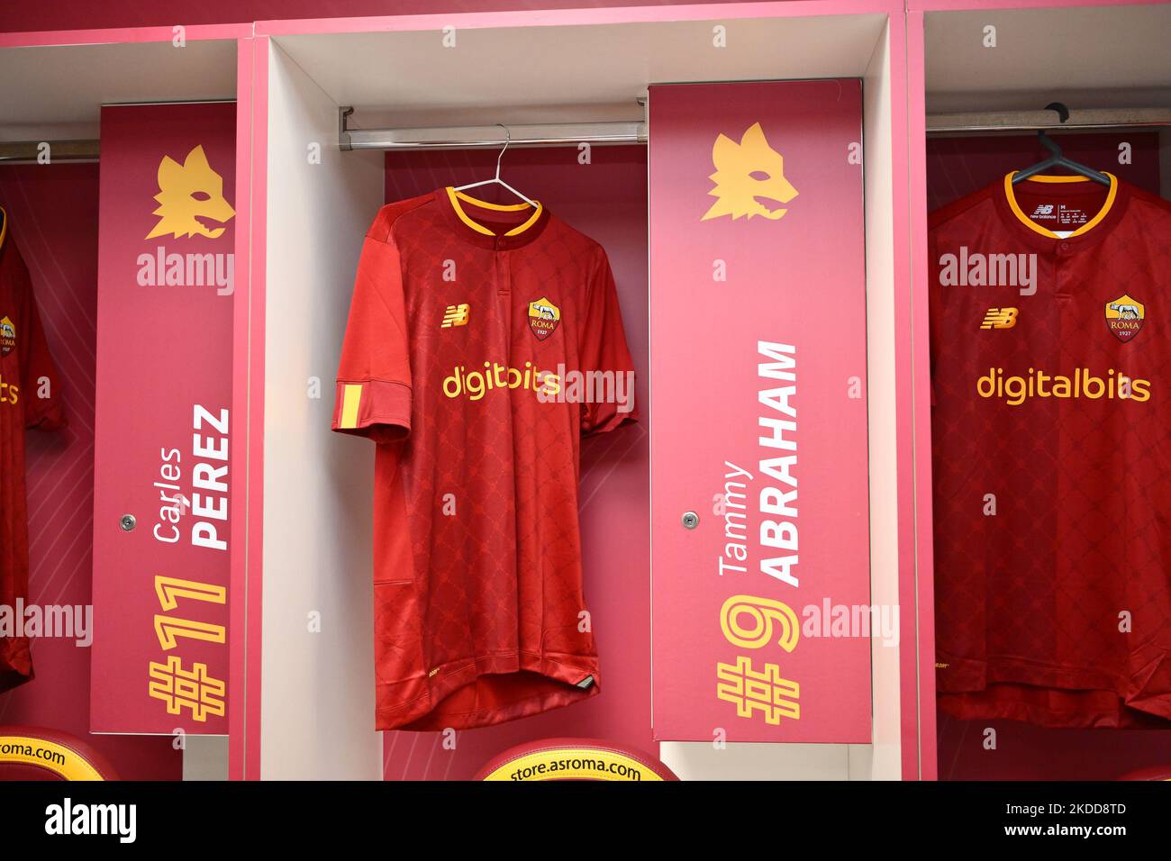 A.S. Roma and Sport e Salute SpA during the inauguration of the UEFA Europa Conference League trophy display inside the Stadio Olimpico, on July 07, 2022, in Rome Italy (Photo by Domenico Cippitelli/LiveMedia/NurPhoto) Stock Photo