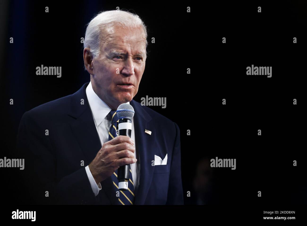 U.S. President Joe Biden is holding a press conference during the NATO Summit at the IFEMA congress centre in Madrid, Spain on June 30, 2022. (Photo by Beata Zawrzel/NurPhoto) Stock Photo