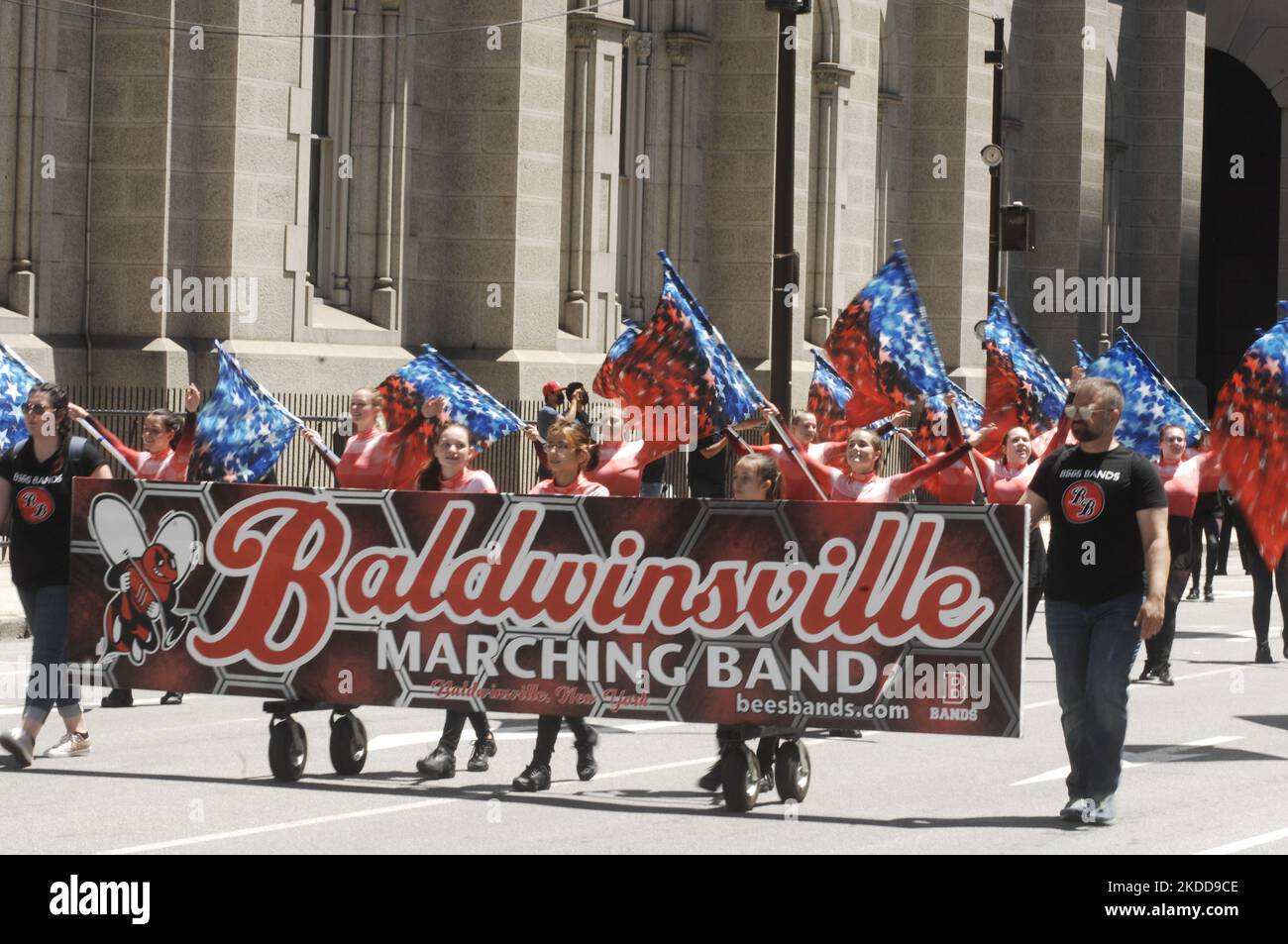 Baldwinsville marching band flag team hires stock photography and