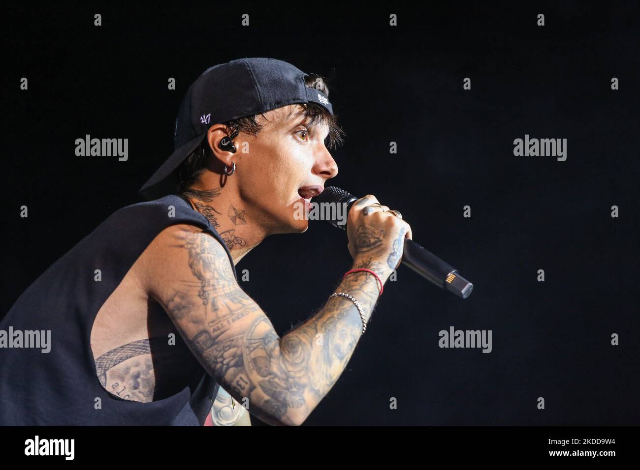 Ultimo performs on stage at Stadio Adriatico - Pescara during the ...