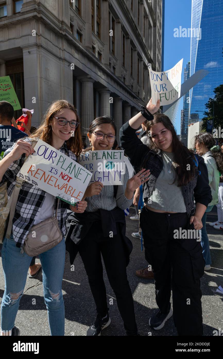 A Protest March Of Students Declaring A Climate Emergency During The Youth Climate Strike In Nyc A Protest March Of Students Declaring A Climate Emergency During The Youth Climate Strike In Nyc