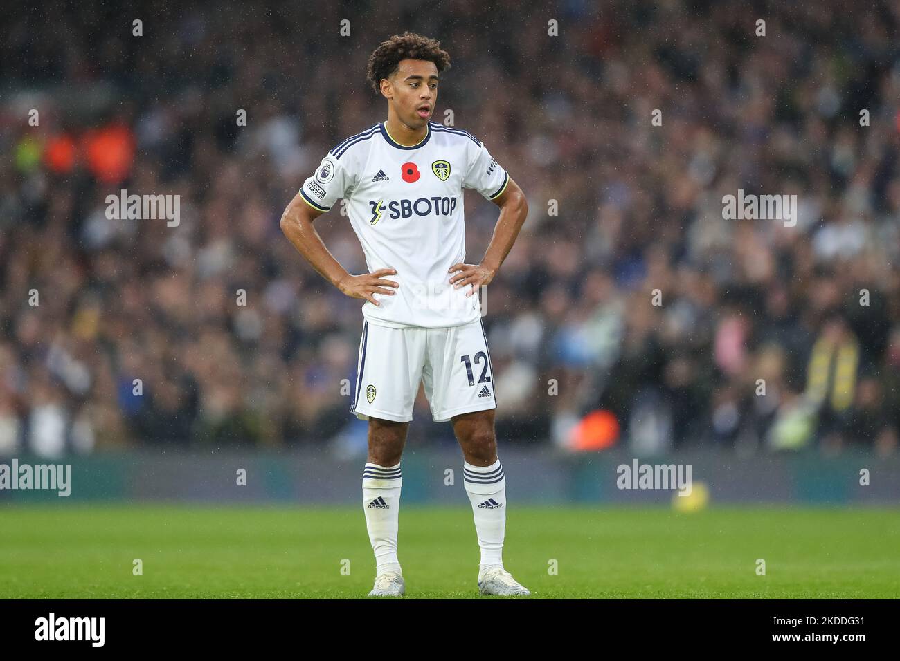 Tyler Adams 12 of Leeds United during the Premier League match Leeds