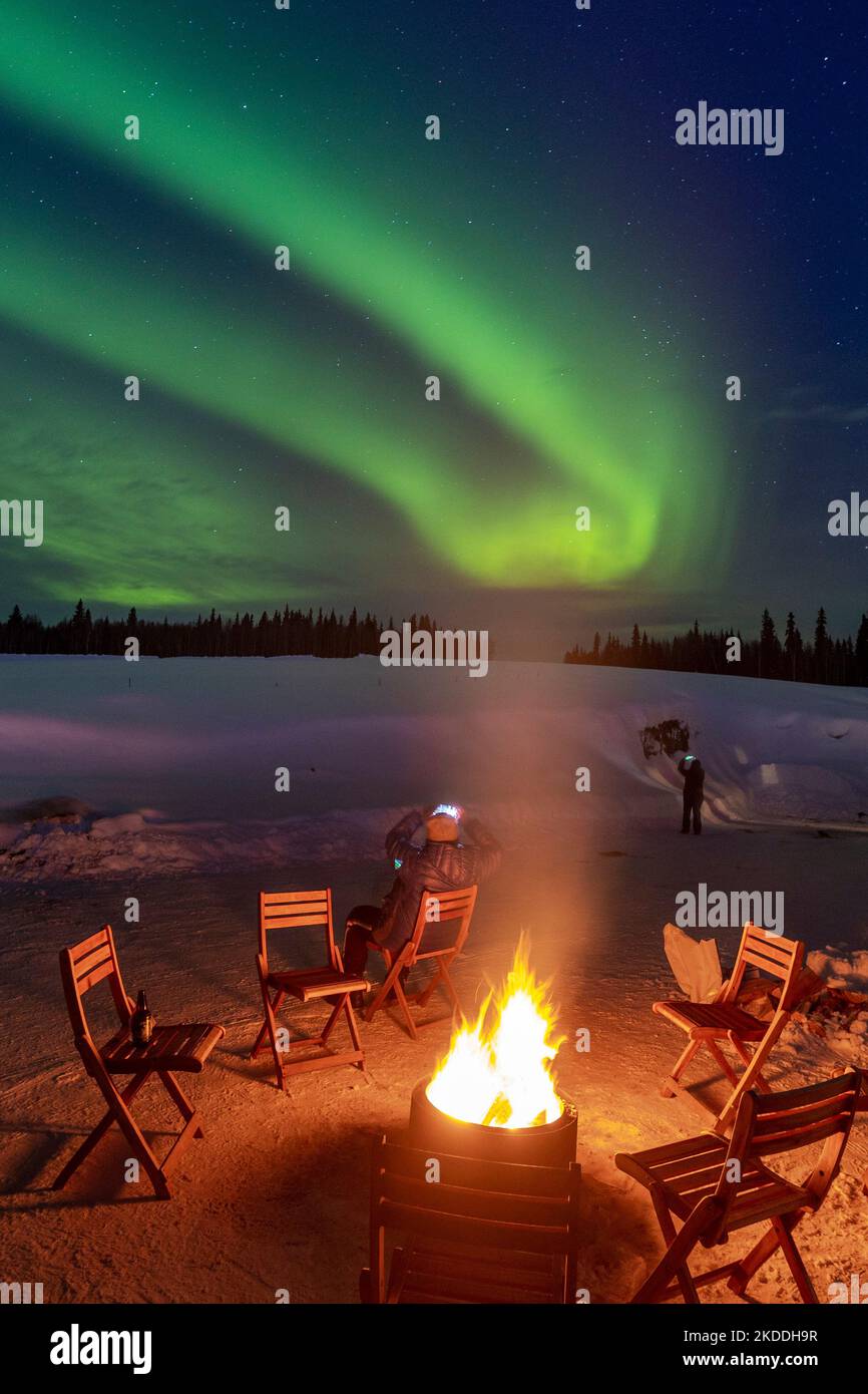 Aurora Pointe, Borealis, Northern Lights, Fairbanks, Alaska Stock Photo