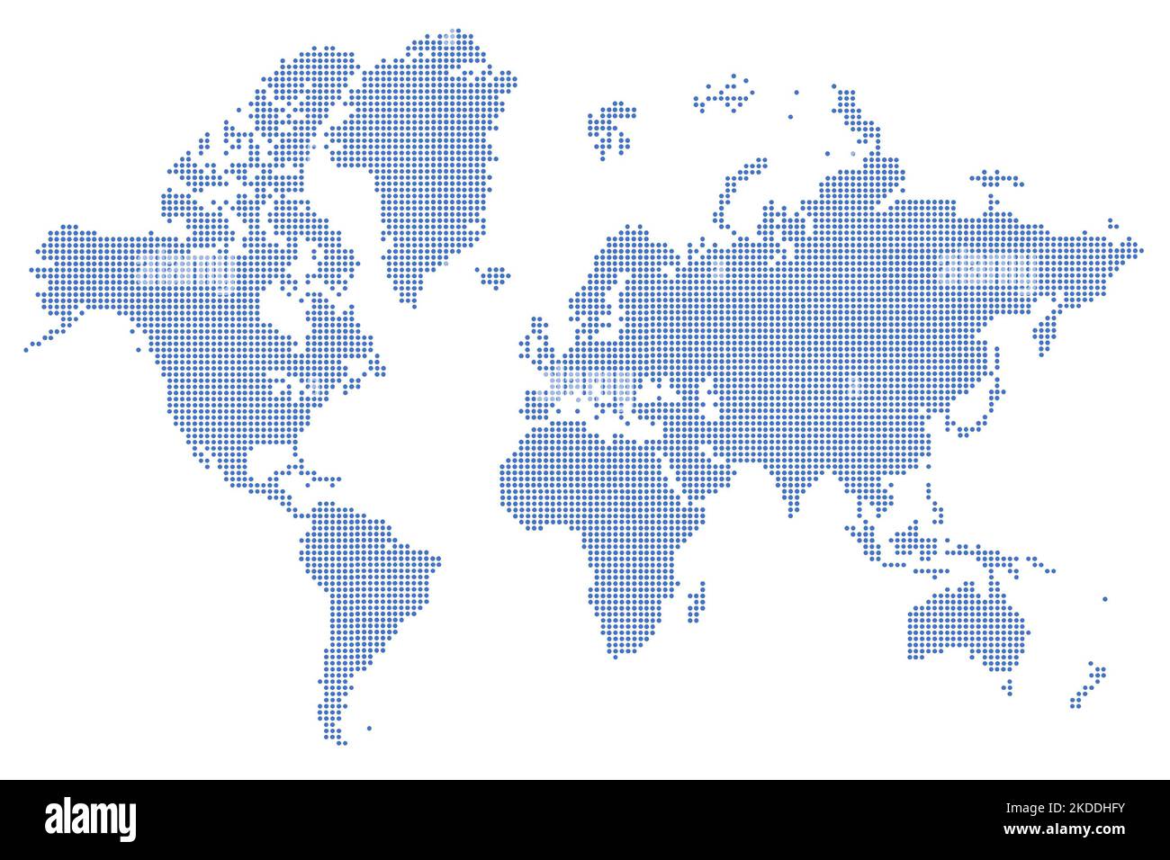 High-resolution map of the world split into individual countries. High-detail world map using dots digital economy infographic Stock Photo