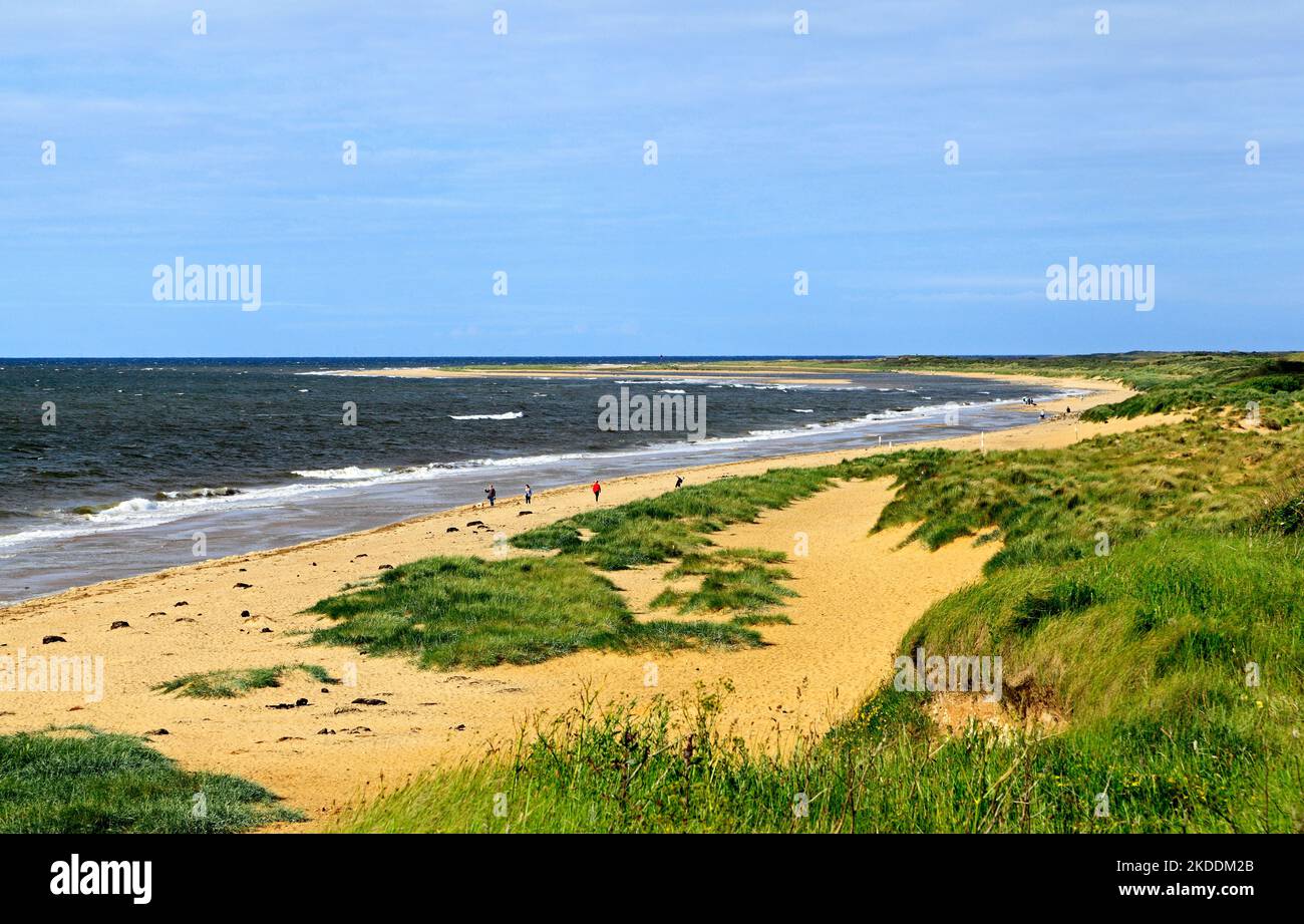Old Hunstanton, beach, sand, dunes, North Sea, coast, high tide, Norfolk, England. Stock Photo