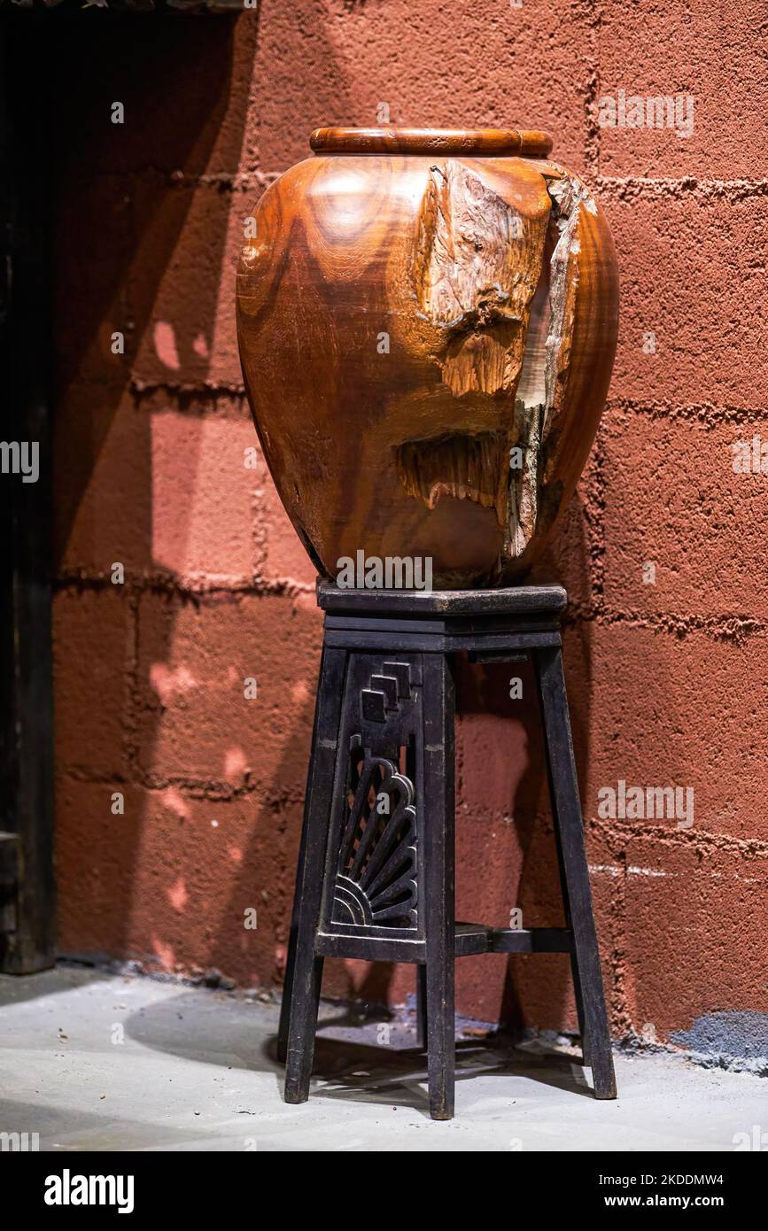 Close-up of a beautifully carved wooden water tank Stock Photo - Alamy