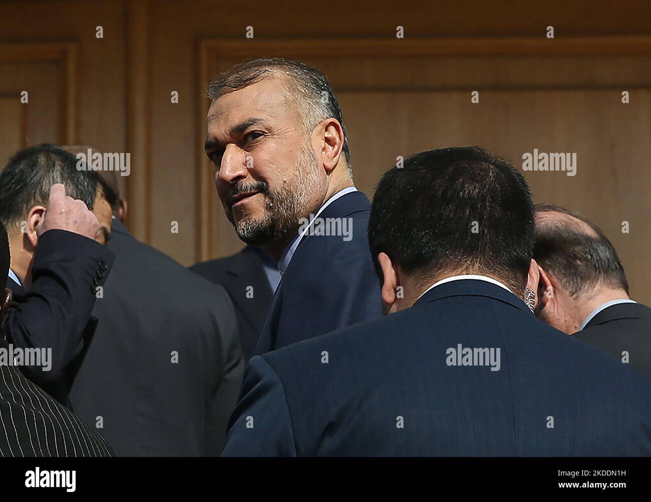 Tehran, Iran. 05th Nov, 2022. Iran's foreign minister Hossein Amirabdollahian arrives to attend the First Meeting of the National Coordinators of the Group of Friends Defending the United Nations Charter in Tehran, Iran November 5, 2022. The Iranian foreign minister, Hossein Amir-Abdollahian told the midea for the first time on Saturday that his country had sent drones to Russia but suggested the transfers took place before Moscow invaded Ukraine. Photo by Iranian News Agency (IRNA)/UPI Credit: UPI/Alamy Live News Stock Photo