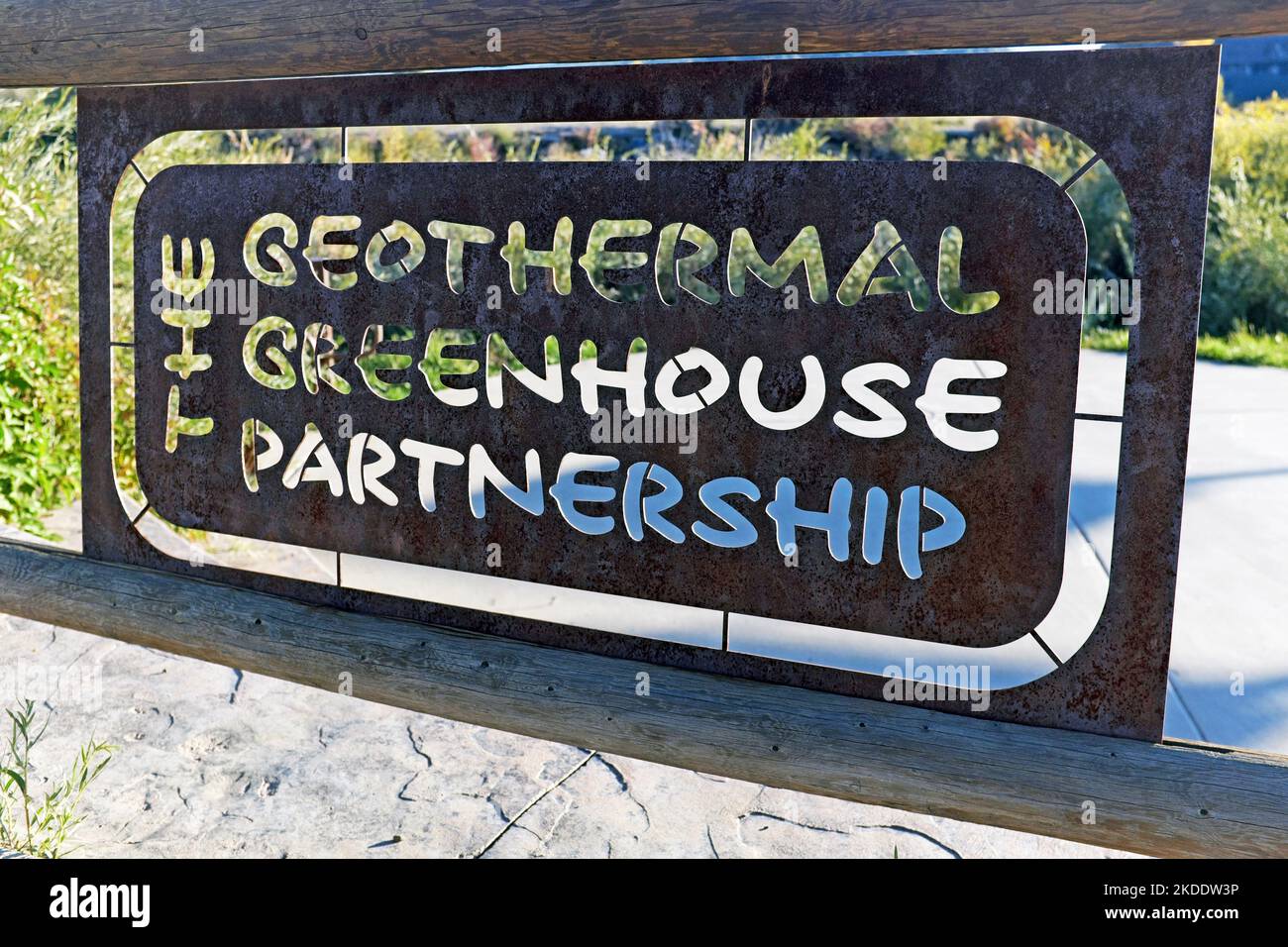 The Geothermal Greenhouse Partnership, based in Pagosa Springs, Colorado, mission is to educate the community in sustainable agricultural practices Stock Photo