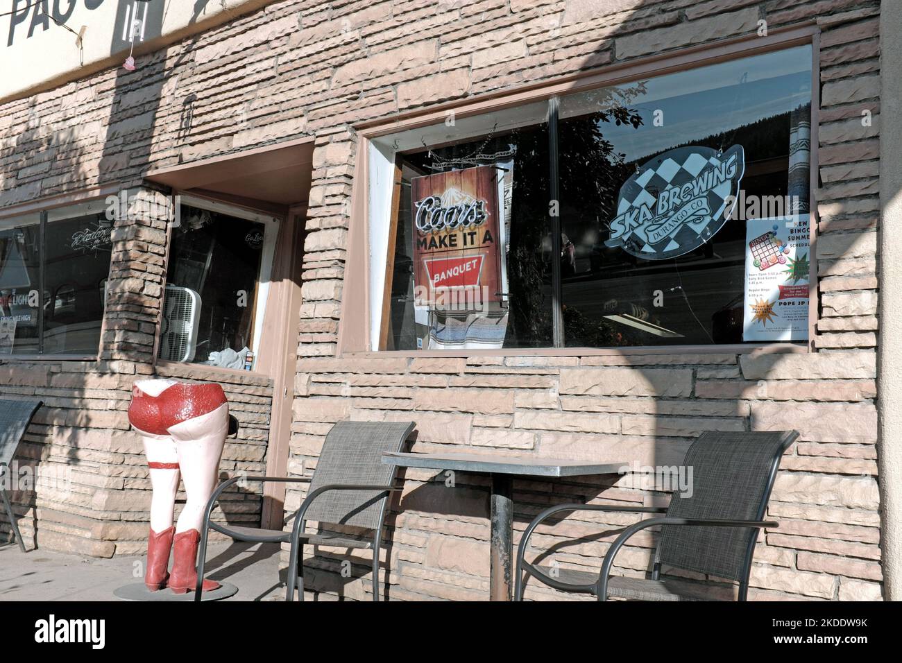 Pagosa Bar on the main street in downtown Pagosa Springs, Colorado, is an old-school old west bar. Stock Photo