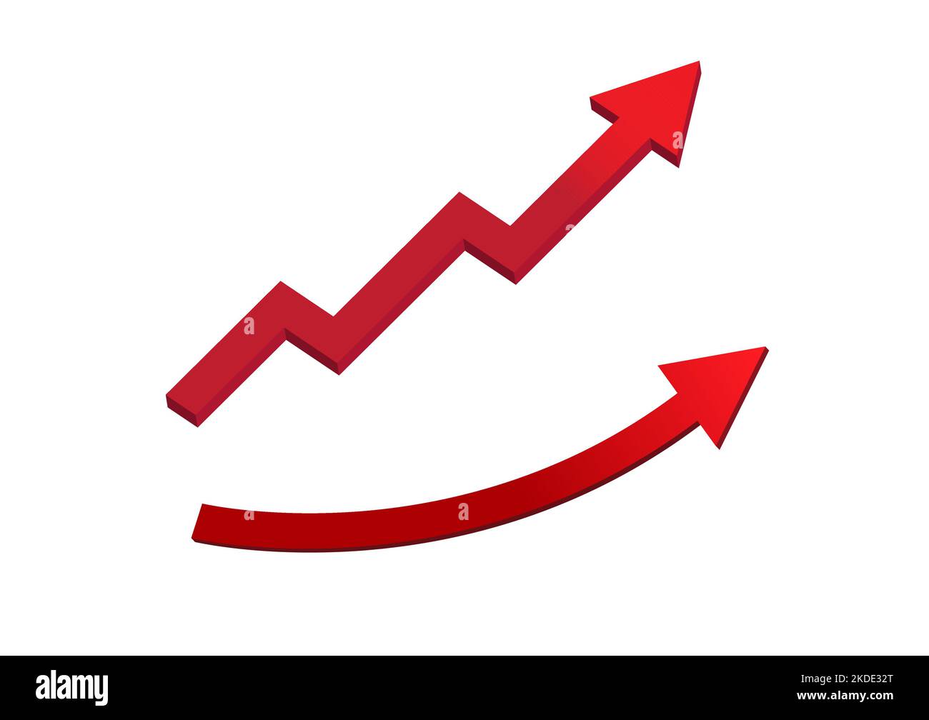 graphics design red arrow up with white background vector illustration Stock Vector