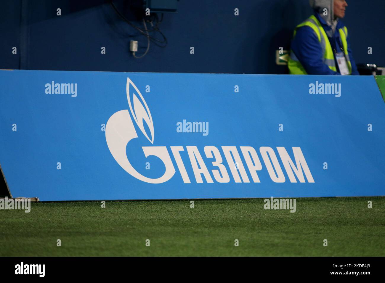 Saint Petersburg, Russia. 05th Nov, 2022. Logo Gazprom seen in action during the Russian Premier League football match between Zenit Saint Petersburg and Akhmat Grozny at Gazprom Arena. Final score; Zenit 1:2 Akhmat. Credit: SOPA Images Limited/Alamy Live News Stock Photo