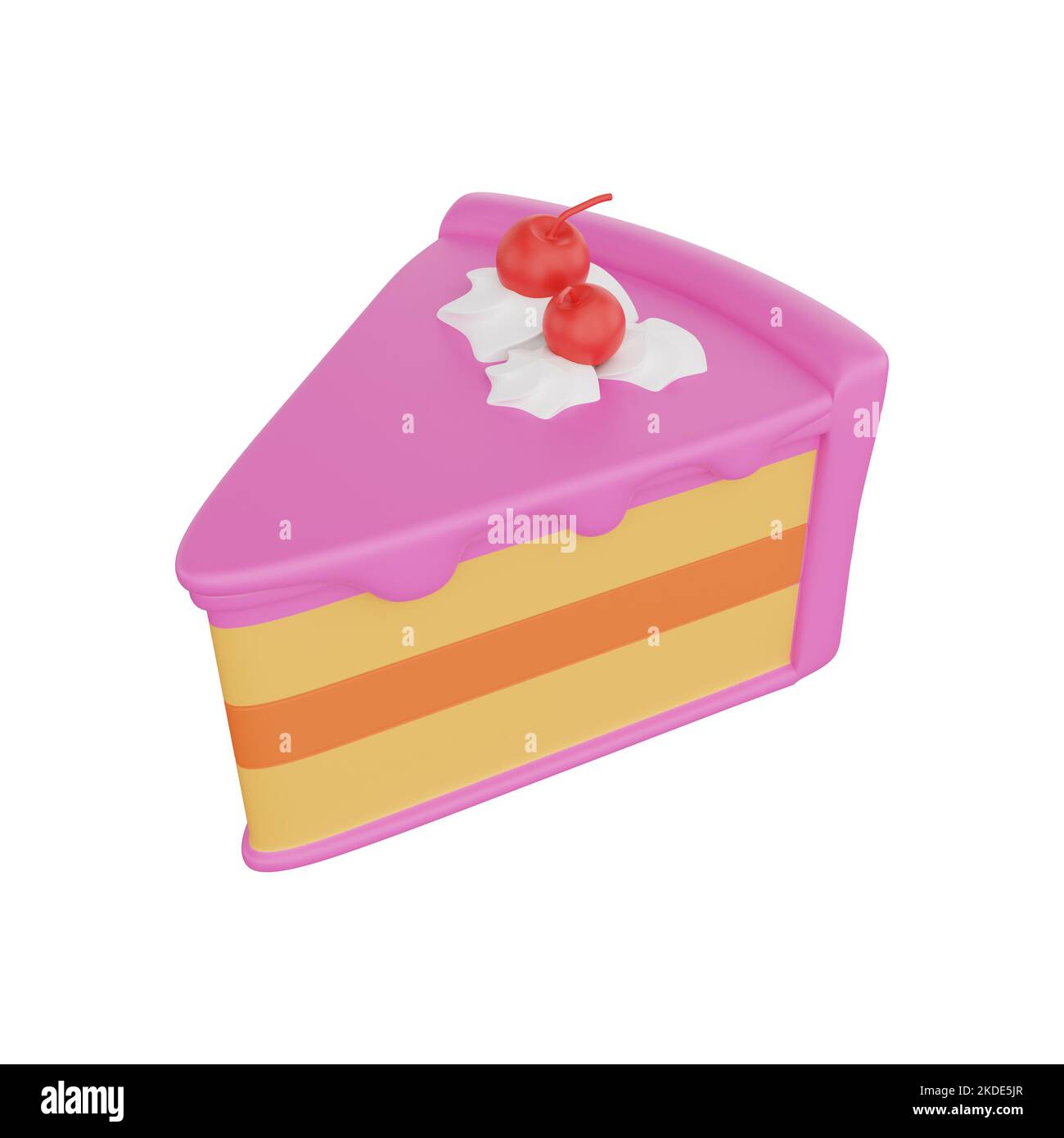 3d rendering of slice cake fast food icon Stock Photo
