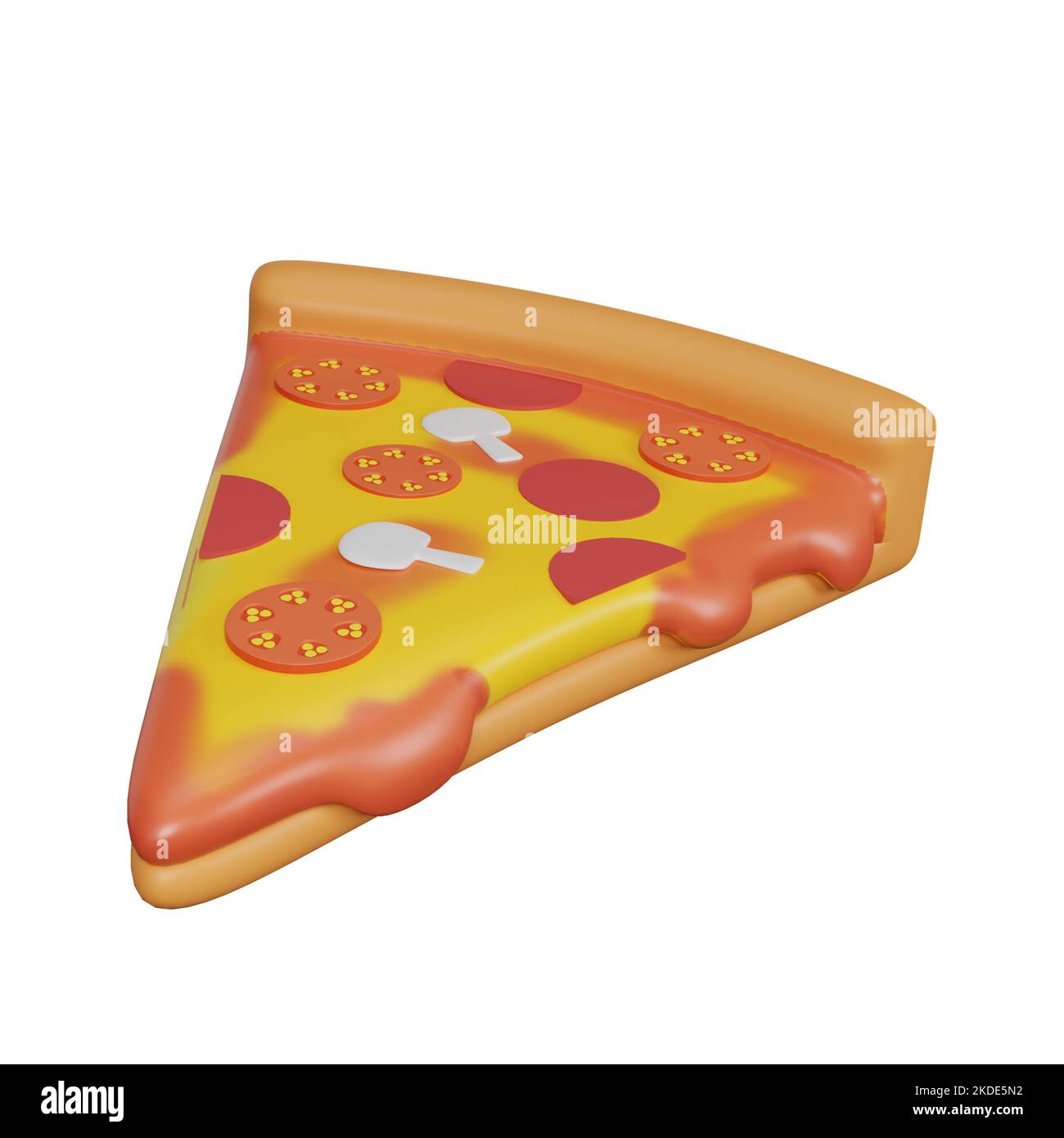 3d rendering of pizza junk food icon Stock Photo