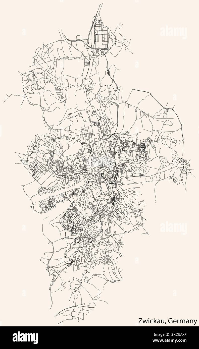 Street Roads Map Of ZWICKAU GERMANY Stock Vector Image Art Alamy