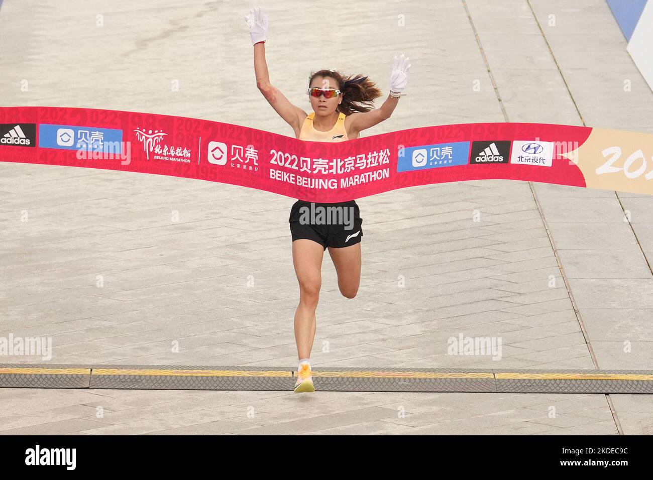 Beijing, China. 6th Nov, 2022. Xia Yuyu of China crosses the finish